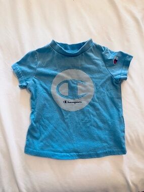 Champion Kids Light Blue Logo Short Sleeve Tee 0/3 Months